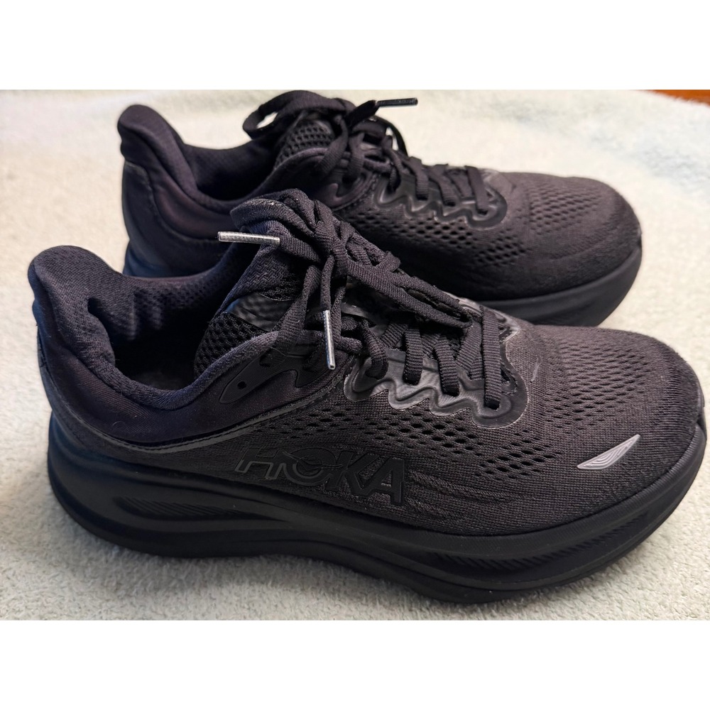Hoka Bondi 7 Triple Black Running Shoes Womens 8D Wide 1110519 Walking Sneakers